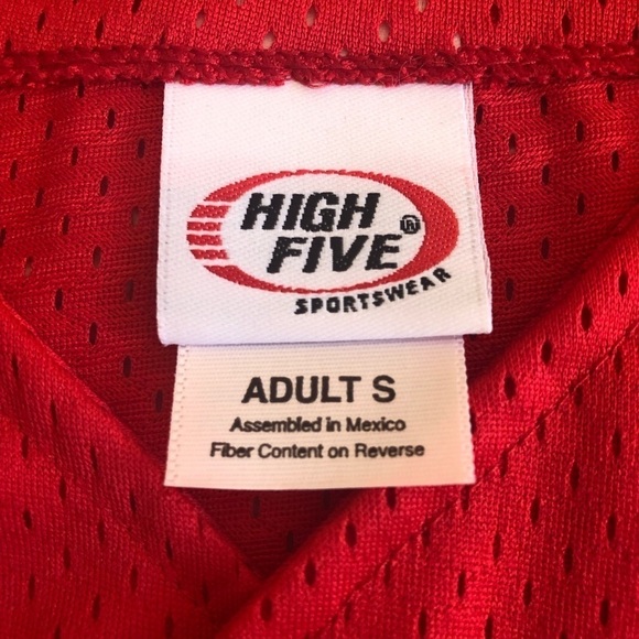 Mens / HIGH FIVE/ Baseball Jersey Sleeveless T Shirt Team Uniform Solid Red M/S - Picture 7 of 10